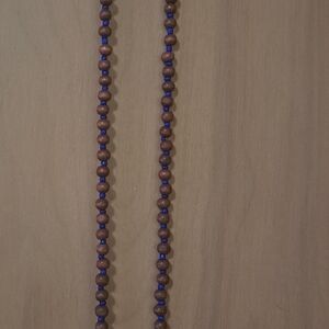 Vintage Minimalist 32" wood bead necklace Unisex Fashion Jewelry